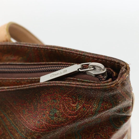 ETRO Paisley Tote Bag PVC Bordeaux Silver Auth am11145