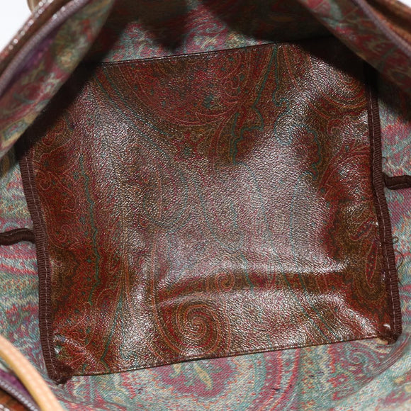 ETRO Paisley Tote Bag PVC Bordeaux Silver Auth am11145