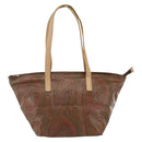 ETRO Paisley Tote Bag PVC Bordeaux Silver Auth am11145-2