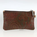 ETRO Paisley Tote Bag PVC Bordeaux Silver Auth am11145-22