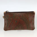 ETRO Paisley Tote Bag PVC Bordeaux Silver Auth am11145-23