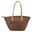 ETRO Paisley Tote Bag PVC Bordeaux Silver Auth am11145-3