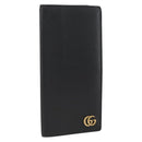 GUCCI GG Marmont Long Wallet Leather Black Gold 459133 Auth am11147A-1