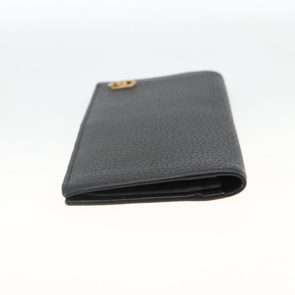 GUCCI GG Marmont Long Wallet Leather Black Gold 459133 Auth am11147A