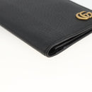 GUCCI GG Marmont Long Wallet Leather Black Gold 459133 Auth am11147A-14