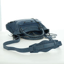 BALENCIAGA The Town Hand Bag Leather 2way Blue 240579 Auth am11151V-10