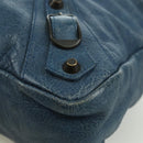 BALENCIAGA The Town Hand Bag Leather 2way Blue 240579 Auth am11151V-17