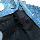 BALENCIAGA The Town Hand Bag Leather 2way Blue 240579 Auth am11151V-24