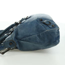 BALENCIAGA The Town Hand Bag Leather 2way Blue 240579 Auth am11151V-5