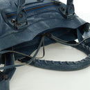 BALENCIAGA The Town Hand Bag Leather 2way Blue 240579 Auth am11151V-8