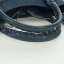 BALENCIAGA The Town Hand Bag Leather 2way Blue 240579 Auth am11151V-9