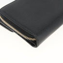 GUCCI Round Long Wallet Leather outlet Black Gold 449397 Auth am11154A-11
