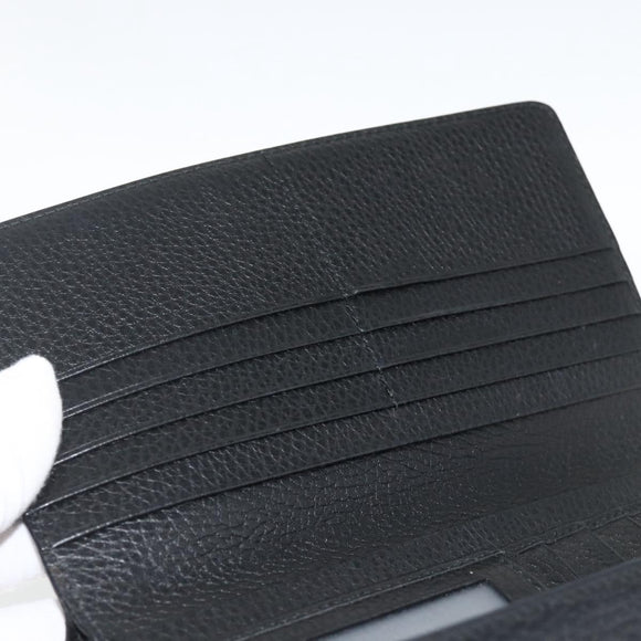 GUCCI Round Long Wallet Leather outlet Black Gold 449397 Auth am11154A