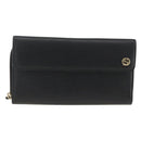 GUCCI Round Long Wallet Leather outlet Black Gold 449397 Auth am11154A-2