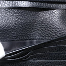 GUCCI Round Long Wallet Leather outlet Black Gold 449397 Auth am11154A-26