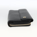 GUCCI Round Long Wallet Leather outlet Black Gold 449397 Auth am11154A-5