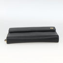 GUCCI Round Long Wallet Leather outlet Black Gold 449397 Auth am11154A-7