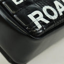 BURBERRY Roller Chain Shoulder Bag Leather Black Silver Auth am11155V-12