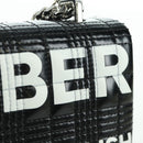 BURBERRY Roller Chain Shoulder Bag Leather Black Silver Auth am11155V-16