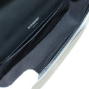 BURBERRY Roller Chain Shoulder Bag Leather Black Silver Auth am11155V-19