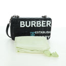 BURBERRY Roller Chain Shoulder Bag Leather Black Silver Auth am11155V-25