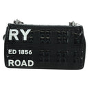 BURBERRY Roller Chain Shoulder Bag Leather Black Silver Auth am11155V-3