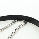 BURBERRY Roller Chain Shoulder Bag Leather Black Silver Auth am11155V-8