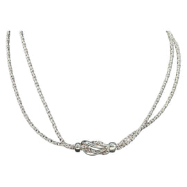 TIFFANY&Co. Double Rope Center Knot Necklace Ag925 Silver Auth am11156SAM