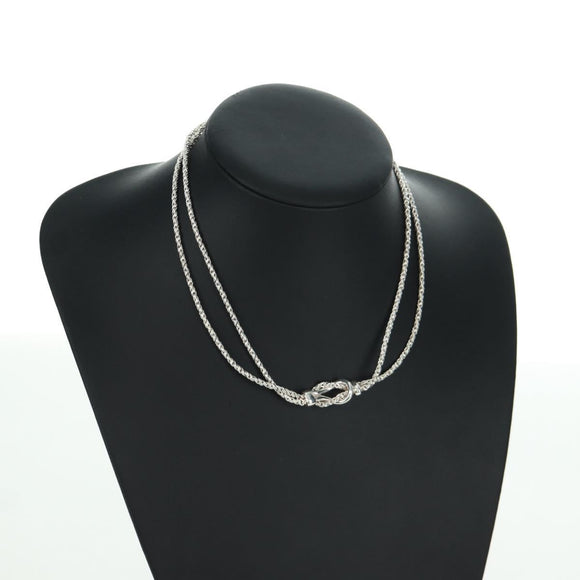 TIFFANY&Co. Double Rope Center Knot Necklace Ag925 Silver Auth am11156SAM