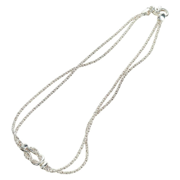 TIFFANY&Co. Double Rope Center Knot Necklace Ag925 Silver Auth am11156SAM