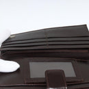 FENDI Zucca Canvas Long Wallet Black Brown Auth am11162A-10