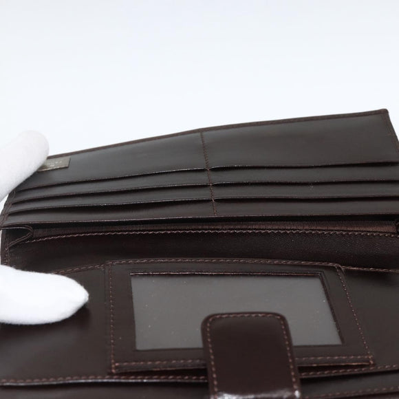 FENDI Zucca Canvas Long Wallet Black Brown Auth am11162A