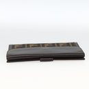 FENDI Zucca Canvas Long Wallet Black Brown Auth am11162A-5