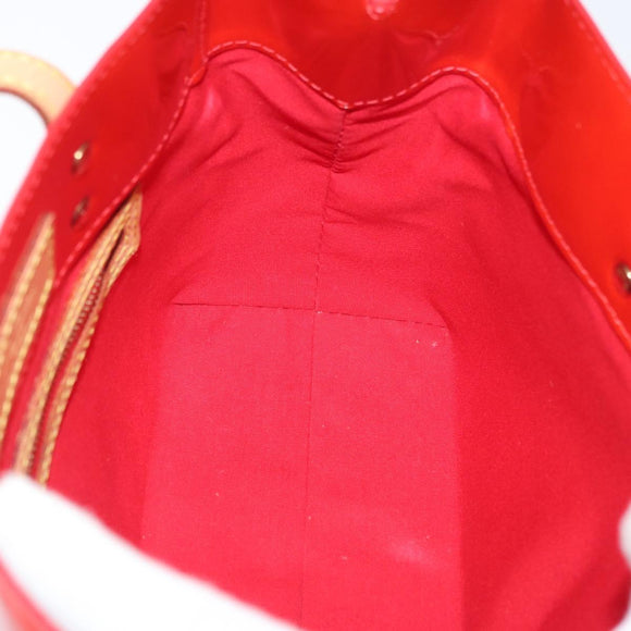 LOUIS VUITTON Monogram Vernis Reade PM Hand Bag Red Rouge M91088 Auth am11167A