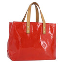 LOUIS VUITTON Monogram Vernis Reade PM Hand Bag Red Rouge M91088 Auth am11167A-1