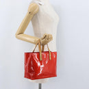 LOUIS VUITTON Monogram Vernis Reade PM Hand Bag Red Rouge M91088 Auth am11167A-23