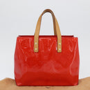 LOUIS VUITTON Monogram Vernis Reade PM Hand Bag Red Rouge M91088 Auth am11167A-12