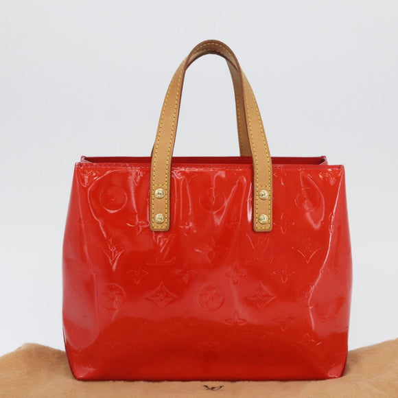 LOUIS VUITTON Monogram Vernis Reade PM Hand Bag Red Rouge M91088 Auth am11167A
