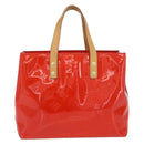 LOUIS VUITTON Monogram Vernis Reade PM Hand Bag Red Rouge M91088 Auth am11167A-2
