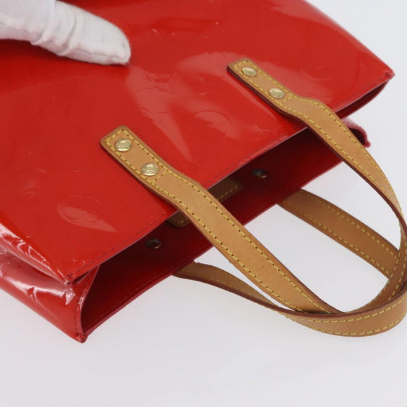 LOUIS VUITTON Monogram Vernis Reade PM Hand Bag Red Rouge M91088 Auth am11167A