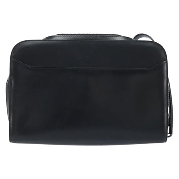 CARTIER Pasha Clutch Bag Leather Silver Black Auth am11169A - 0