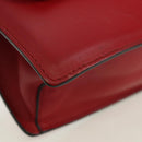 PRADA Electra Studs Chain Shoulder Bag Leather Red Silver Auth am11175V-9