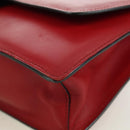 PRADA Electra Studs Chain Shoulder Bag Leather Red Silver Auth am11175V-15