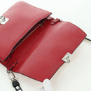 PRADA Electra Studs Chain Shoulder Bag Leather Red Silver Auth am11175V-20