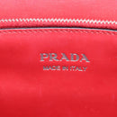 PRADA Electra Studs Chain Shoulder Bag Leather Red Silver Auth am11175V-21