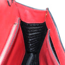 PRADA Electra Studs Chain Shoulder Bag Leather Red Silver Auth am11175V-23