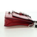 PRADA Electra Studs Chain Shoulder Bag Leather Red Silver Auth am11175V-4