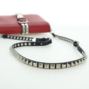 PRADA Electra Studs Chain Shoulder Bag Leather Red Silver Auth am11175V-7