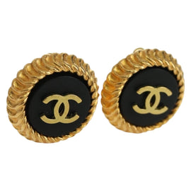 CHANEL COCO Mark Earring metal Gold CC Auth am11179M