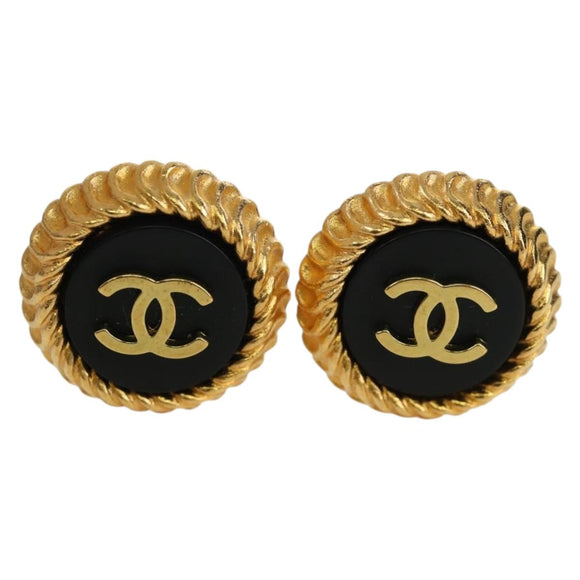 CHANEL COCO Mark Earring metal Gold CC Auth am11179M